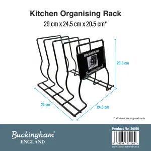 Buckingham Kitchen Organising Baking Tray Chopping Board Rack, Black , High End Premium Quality