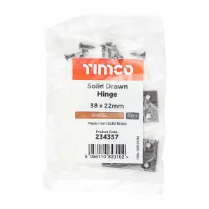 TIMCO Solid Drawn Brass Hinges Bronze - 38 x 22