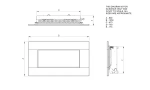 Focal Point Pinoir flueless Black Granite Manual control 3.75kW Gas Fire