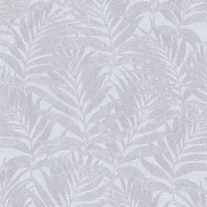 Galerie The New Design Book Pink/Grey Glitter Botanical Palm Leaf Design Wallpaper Roll