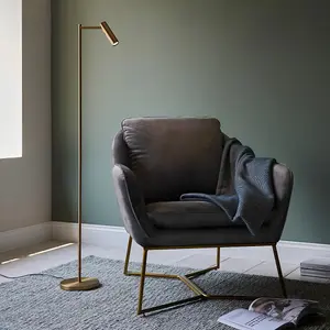 Luminosa Dedicated LED Reader Task Floor Lamp Warm Brass