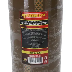 Brown Parcel Packaging Tape 48mm x 68 Metres per Roll Sealing Heavy Duty 6 Rolls