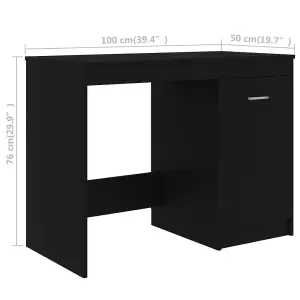 Berkfield Desk Black 140x50x76 cm Engineered Wood