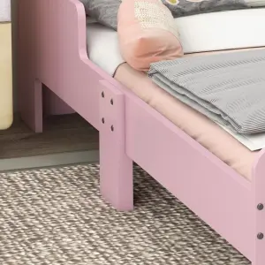 ZONEKIZ Toddler Bed Frame, Cloud-Designed Princess Bed, 143 x 74 x 55cm - Pink