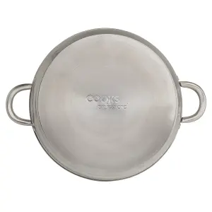 Cooks Professional 30cm Saute Cooking Pan with Lid Ceramic Non-Stick All Hobs Stainless