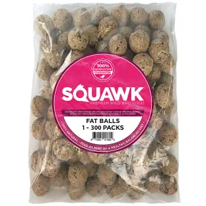 300 x SQUAWK Suet Fat Balls - Wild Garden Bird Food High Energy Year Round Feed Treats