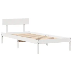 Berkfield Bookcase Bed without Mattress White 100x200 cm Solid Wood Pine