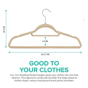 LIVIVO 50 Clothing Hangers - Heavy Duty & Strong Velvet Non-Slip Hook, Space Saving Storage Organiser for Wardrobe & Clothes Rail