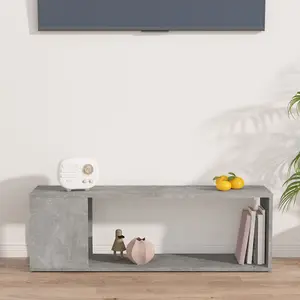 vidaXL TV Cabinet Concrete Grey 100x24x32 cm Engineered Wood