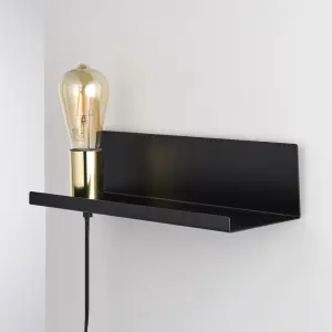 Ando Matt Black Plug-in Wall light