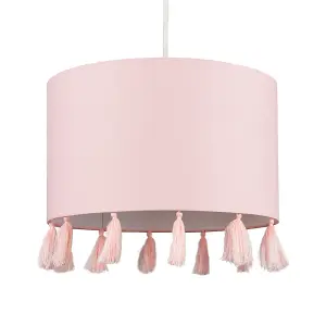 ValueLights Vivian Pink Ceiling Pendant Shade and B22 GLS LED 10W Warm White 3000K Bulb