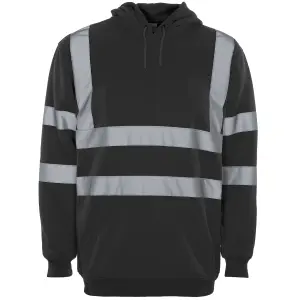 Hi-Vis Black Hooded pull over - 4Xlarge