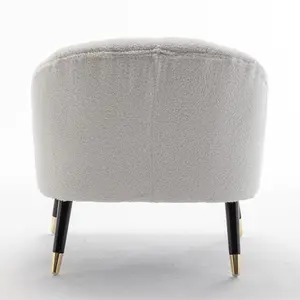 Boucle Teddy Fabric White Kensington Accent Chair