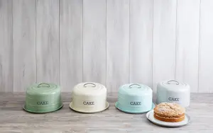 Living Nostalgia Airtight Cake Storage Tin/Cake Dome - English Sage Green