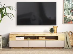 Beliani Rustic TV Stand Light Wood ANTONIO