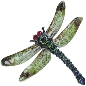 Set of 2 Metal Dragonfly Garden/Home Wall Art Ornament 35x28cm Indoor/Outdoor