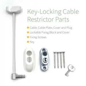 TruMAX Key-Locking Cable Restrictor (5 Pack) - White