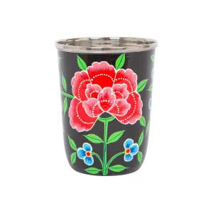 BillyCan Hand-Painted Picnic Cup - 300ml - Carbon Peony