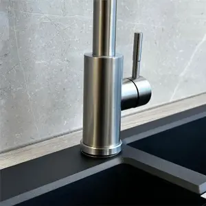 Liquida CT454BS Single Lever Pull Out Mono Mixer Brushed Steel Kitchen Mixer Tap