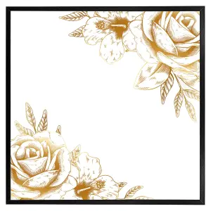 Gold rose (Picutre Frame) / 12x12" / Grey