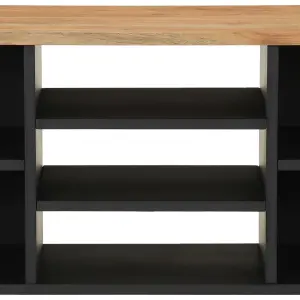 Berkfield TV Cabinet 100x33x46 cm Solid Wood Acacia&Engineered Wood