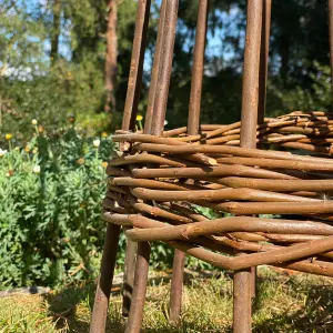 Set of 2 Spiral Willow Garden Obelisks (1.2m)