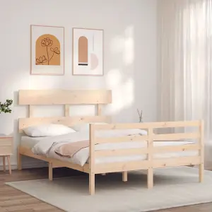 Berkfield Bed Frame with Headboard 140x200 cm Solid Wood