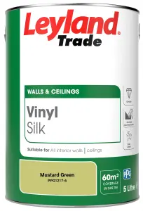 Leyland Trade Vinyl Silk Walls & Ceilings Emulsion Paint Mustard Green (PPG1217-6) - 5L