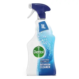 Dettol Power and Pure Antibacterial Bathroom Cleaner Spray 1 L (Pack of 6)