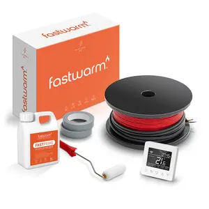 Fastwarm 150W Electric Underfloor Heating Cable Kit - 8.3m - WiFi White Thermostat