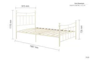 Birlea Emily Single Bed Frame In Cream