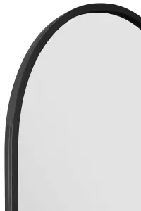 MirrorOutlet Arcus - Black Framed Arched Garden Wall Mirror 71" X 35" (180CM X 90CM)