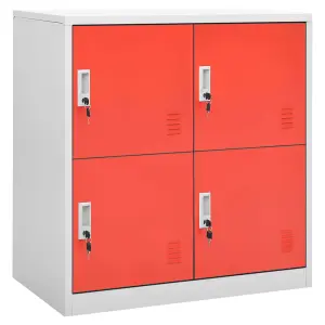 Berkfield Locker Cabinets 5 pcs Light Grey and Red 90x45x92.5 cm Steel