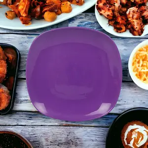 URBNLIVING 3cm Height Purple 6 Plastic Side Plates