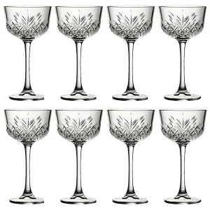 Queensway Home & Dining 160ml 8 Pcs Cut Crystal Cocktail Goblets Sets Traditional Clear Glasses