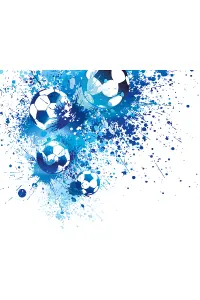 Origin Murals Football Splash Blue Matt Smooth Paste the Wall Mural 300cm wide x 240cm high