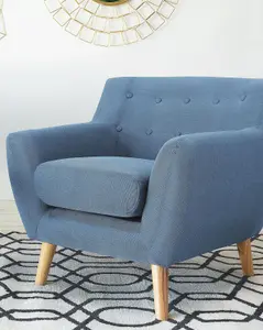 Beliani Retro Armchair MOTALA Fabric Blue