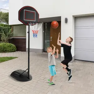 COSTWAY 170-230 cm Portable Basketball Hoop Adjustable Basketball Stand w/ Wheels