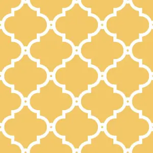 Morocco Trellis Wallpaper In Mustard And White