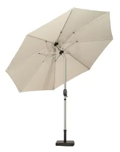 3m Ivory Brushed Aluminium Crank and Tilt Parasol