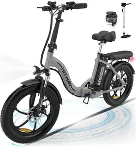 (Grey) HITWAY Bk6s Electric Bike 20 Ebikes Up 90km