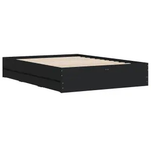 Berkfield Bed Frame with Drawers without Mattress Black 135x190 cm Double