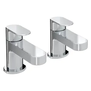 Bristan Frenzy Basin Taps Chrome Pair Deck Mount Bathroom Tap