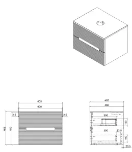 Keenware Finsbury Wall Hanging Vanity Unit: KVU-200