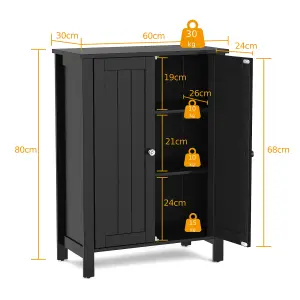 Costway Bathroom Floor Cabinet Freestanding with 2 Doors