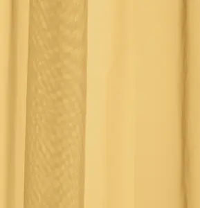 Sheer Gold Plain Woven Voile Slot Top Curtain Panel Pair (57x54") 145x137cm