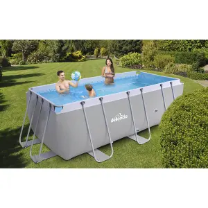 Dellonda Swimming Pool 13ft 400x200cm XL Steel Frame Above Ground & Filter Pump