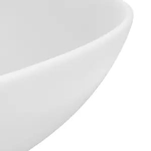 Berkfield Bathroom Sink Ceramic Matt White Round