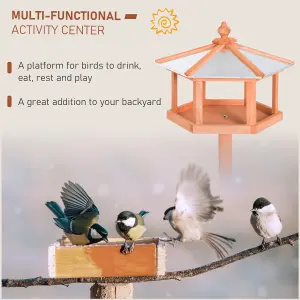 PawHut Garden and Backyard Bird Feeder Coop Table Station