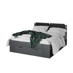 Luxurious Galaxy Divan Bed EU King 1660mm in Oak Carbon - Spacious Sleep Haven H940mm D2050mm